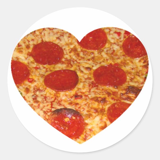Sticker Rond I Heart Pizza (Devant)