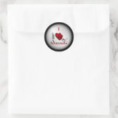 Sticker Rond I Heart Savannah Chat Argent (Sac)