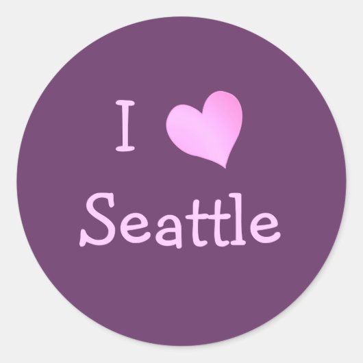 Sticker Rond I Heart Seattle (Devant)