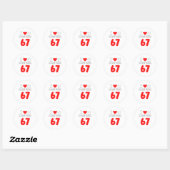 Sticker Rond I Heart U More Than 67 Valentines 67 Meme Premium  (Feuille)
