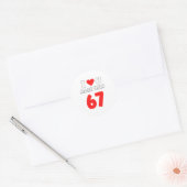 Sticker Rond I Heart U More Than 67 Valentines 67 Meme Premium  (Enveloppe)