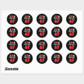 Sticker Rond I Heart U More Than 67 Valentines 67 Meme Premium  (Feuille)