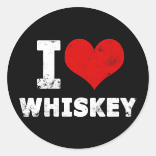 Sticker Rond I Heart Whiskey