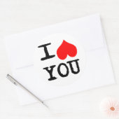 Sticker Rond I Heart You Personnalisable (Enveloppe)