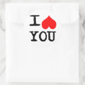 Sticker Rond I Heart You Personnalisable (Sac)