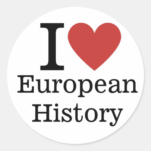 Sticker Rond I ❤️ Histoire européenne pour les étudiants / Facu (Devant)