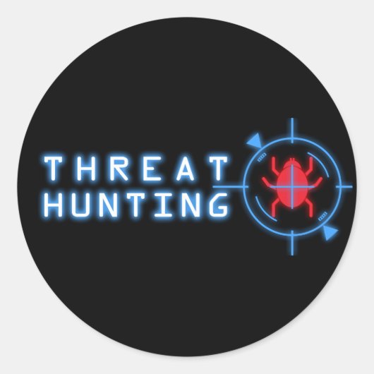 Sticker Rond I HUNT MALWARE - Rouge et Bleu (Devant)