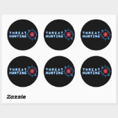 Sticker Rond I HUNT MALWARE - Rouge et Bleu (Feuille)