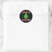 Sticker Rond I Identify As A Christmas Tree Lit On The Outside (Sac)