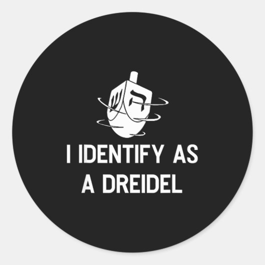 Sticker Rond I Identify As A Dreidel Funny Hanukkah Gelt Menora (Devant)