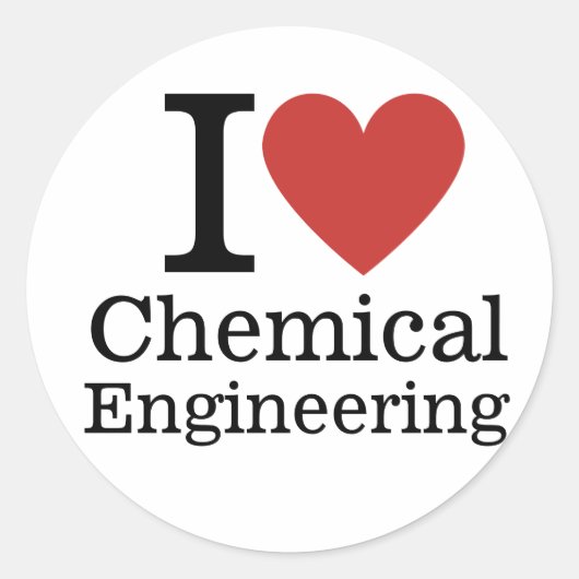 Sticker Rond I ❤️ Ingénierie Chimique pour étudiants/Faculté (Devant)