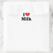 Sticker Rond I Lot Lait Coeur - Jus De Vache Louveur Laitier (Sac)