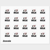 Sticker Rond I Lot Lait Coeur - Jus De Vache Louveur Laitier (Feuille)