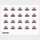 STICKER ROND I LOVE 1987 (Feuille)