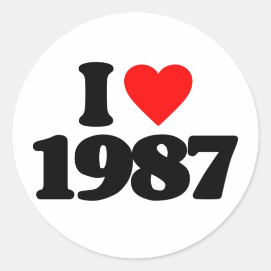 STICKER ROND I LOVE 1987 (Devant)