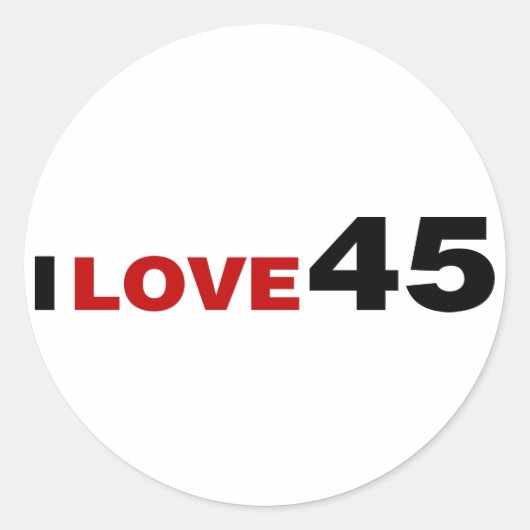 Sticker Rond I Love 45 (Devant)