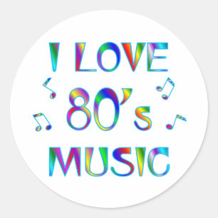 Sticker Rond I Love 80s