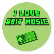I Love 8Bit Music Green Retro Art numérique