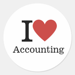 Sticker Rond I ❤️ Love Accounting (pour les employés) PERSONNAL