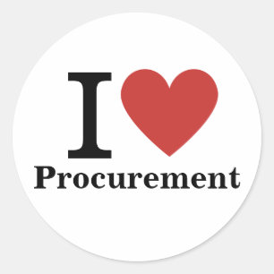 Sticker Rond I ❤️ Love Achats (pour les employés) PERSONNALISÉ