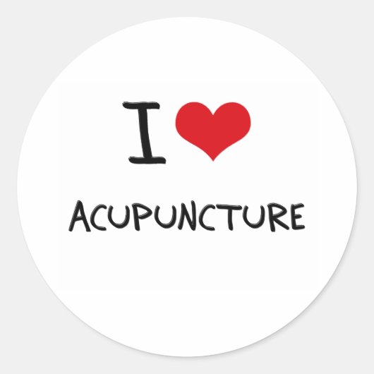 Sticker Rond I Love Acupuncture (Devant)