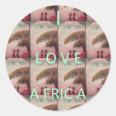 Sticker Rond I Love Africa - Motif du paysage culturel (Devant)