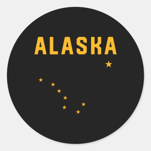 Sticker Rond I Love Alaska Minimalist State Flag (Devant)
