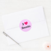Sticker Rond I Love Amanda (Enveloppe)