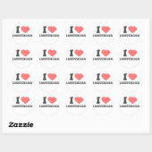 Sticker Rond I Love Amsterdam (Feuille)