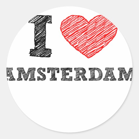 Sticker Rond I Love Amsterdam (Devant)