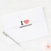 Sticker Rond I Love Amsterdam (Enveloppe)