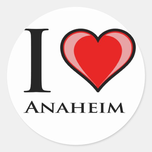 Sticker Rond I Love Anaheim (Devant)