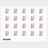Sticker Rond I Love (Ancre) RI (Feuille)