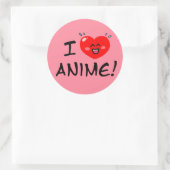 Sticker Rond I Love Anime (Sac)
