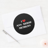 Sticker Rond I Love Ann Arbor, Michigan (Enveloppe)