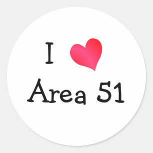 Sticker Rond I Love Area 51