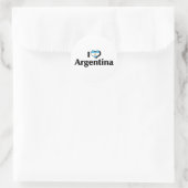 Sticker Rond I Love Argentina Flag (Sac)