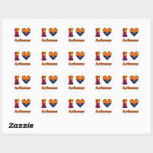 Sticker Rond I love Arizona (Feuille)