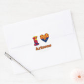 Sticker Rond I love Arizona (Enveloppe)