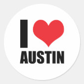 Sticker Rond I Love Austin (Devant)