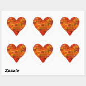 Sticker Rond I Love Automne, subtil—Coeur feuille d'Aspen rouge (Feuille)