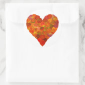 Sticker Rond I Love Automne, subtil—Coeur feuille d'Aspen rouge (Sac)