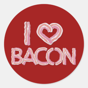 Sticker Rond I Love Bacon