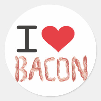 Sticker Rond I Love Bacon