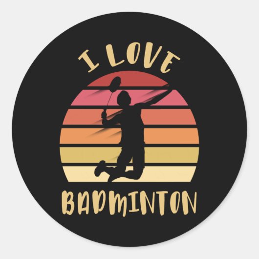 Sticker Rond I Love Badminton Jump Smash (Devant)