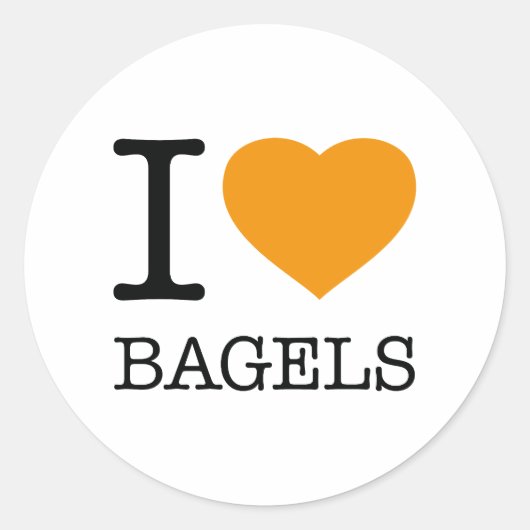 STICKER ROND I LOVE BAGELS (Devant)