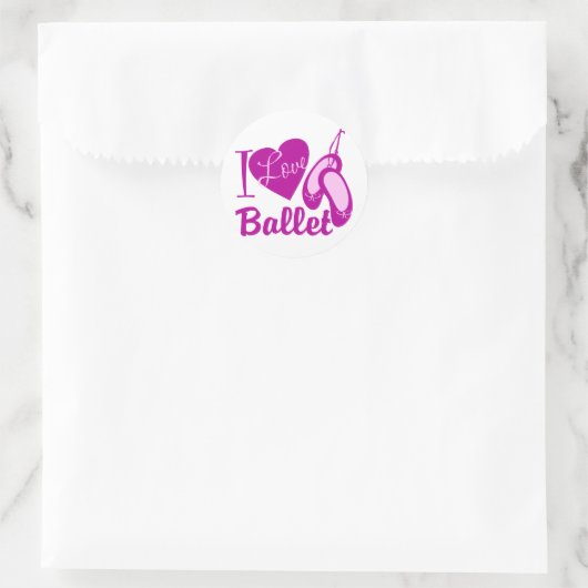 Sticker Rond I Love Ballet (Sac)