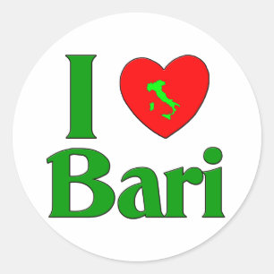 Sticker Rond I Love Bari Italie
