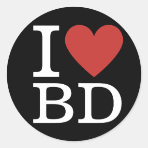 Sticker Rond I ❤️ Love BD Building Department Employés PERSONNA