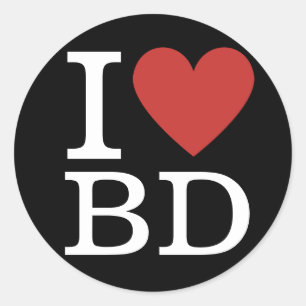 Sticker Rond I ❤️ Love BD Building Department Employés PERSONNA